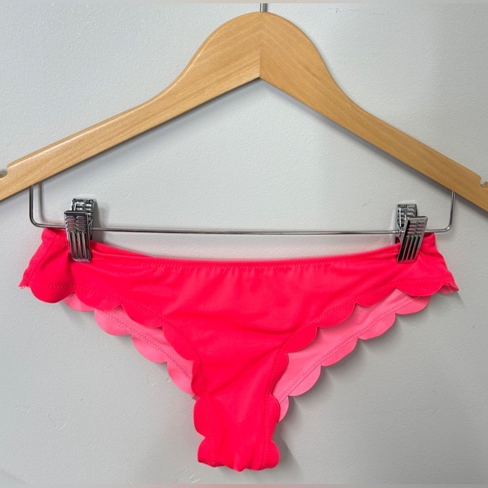 Victoria’s Secret PINK Bikini Bottom Scalloped HOT PINK Swimwear Size XS‎